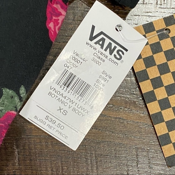 Vans Botanic V Short Sleeve Floral Bodysuit Sz XS - Picture 10 of 12